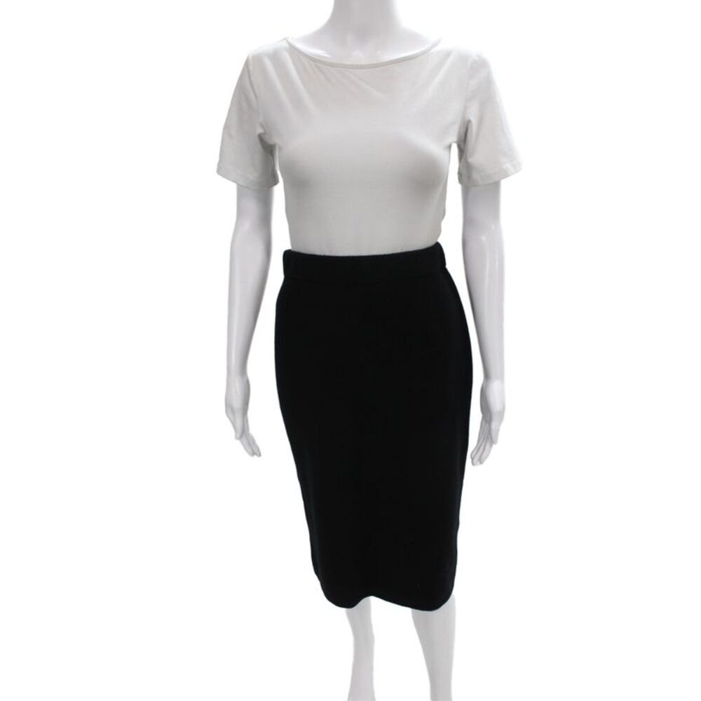 Kilte Women Straight Pencil Skirt Black Cashmere Knee Length Size 2